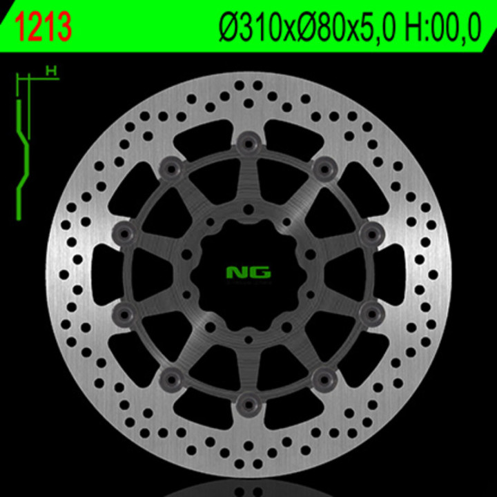 Disque de frein NG BRAKES rond flottant 1213 | Oxmoto