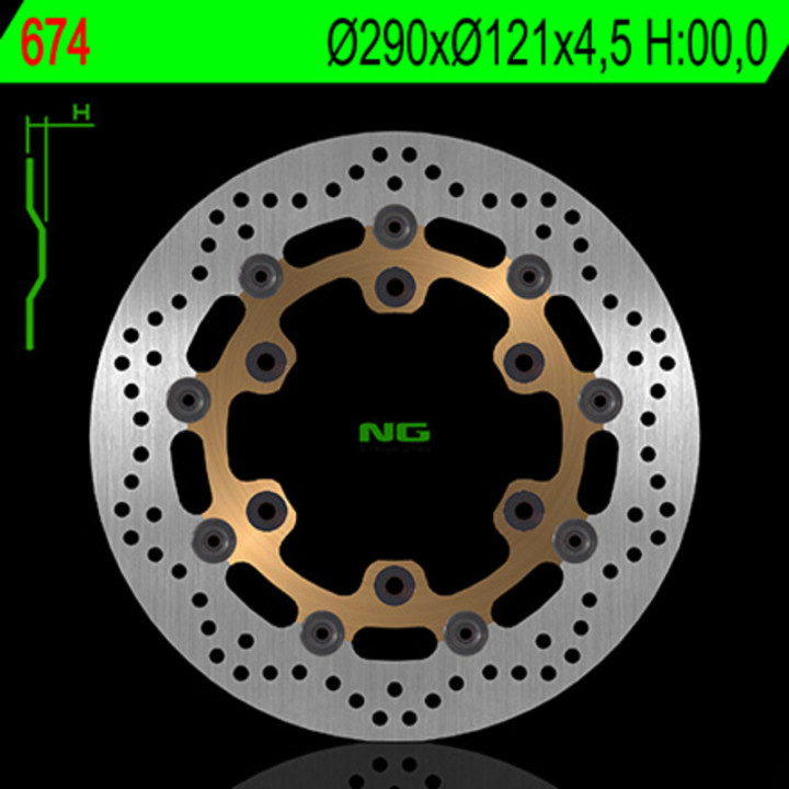 Disque de frein NG BRAKES rond flottant 674 | Oxmoto