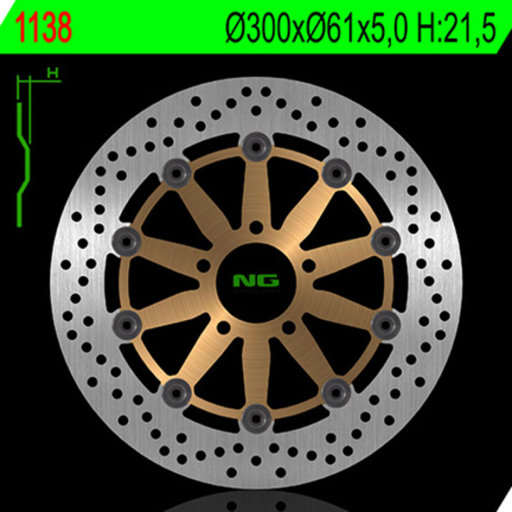 Disque de frein NG BRAKES rond flottant 1138 | Oxmoto