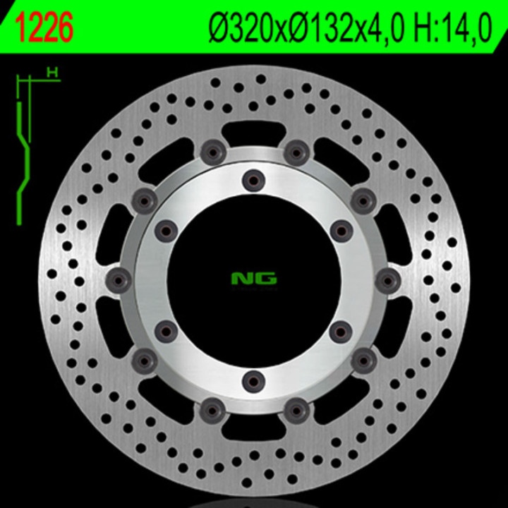 Disque de frein NG BRAKES rond flottant 1226 | Oxmoto
