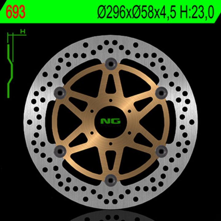 Disque de frein NG BRAKES rond flottant 693 | Oxmoto