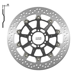 Disque de frein NG BRAKES rond flottant 1538G | Oxmoto
