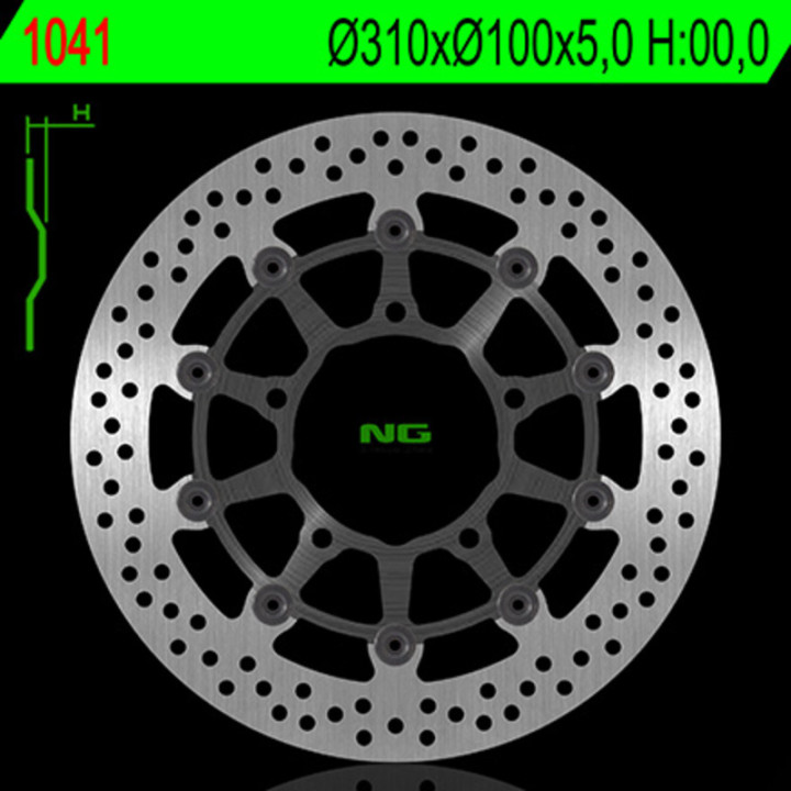Disque de frein NG BRAKES rond flottant 1041 | Oxmoto