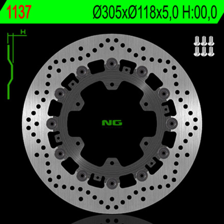 Disque de frein NG BRAKES rond flottant 1137 | Oxmoto