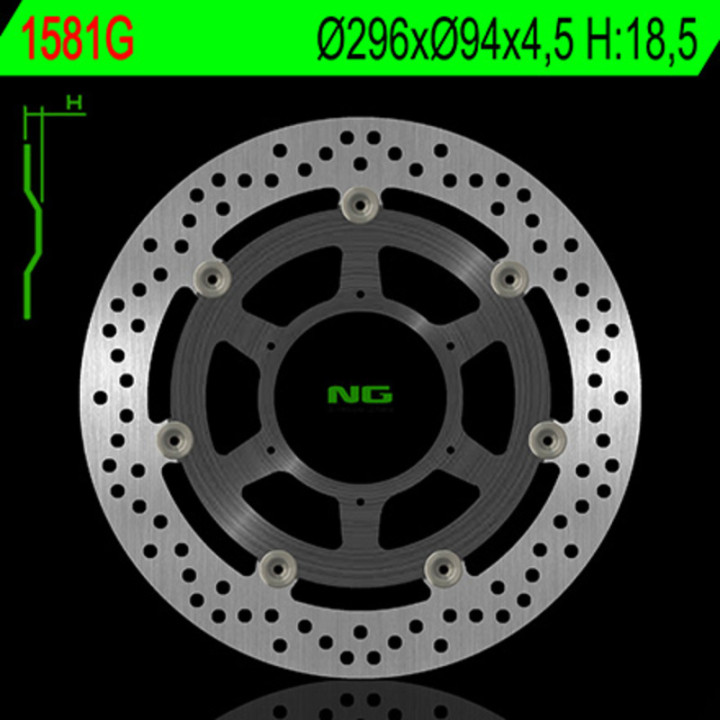 Disque de frein NG BRAKES rond flottant 1581G | Oxmoto