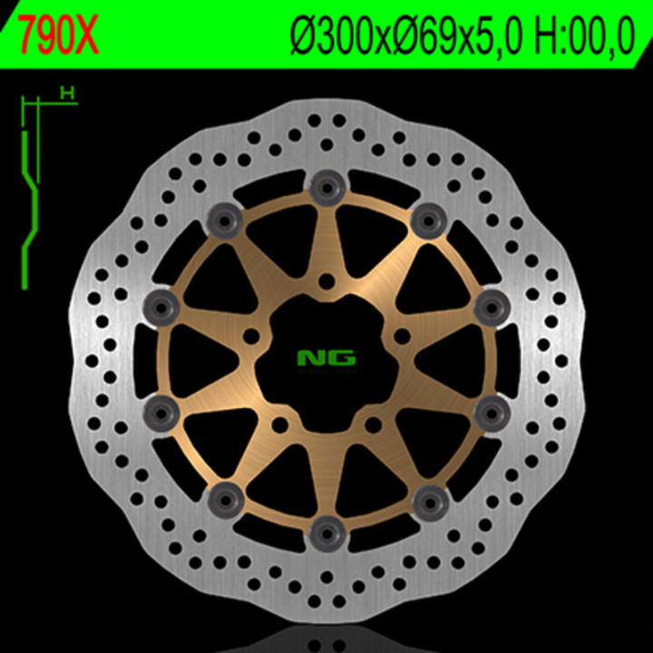 Disque de frein NG BRAKES pétale flottant 790X | Oxmoto