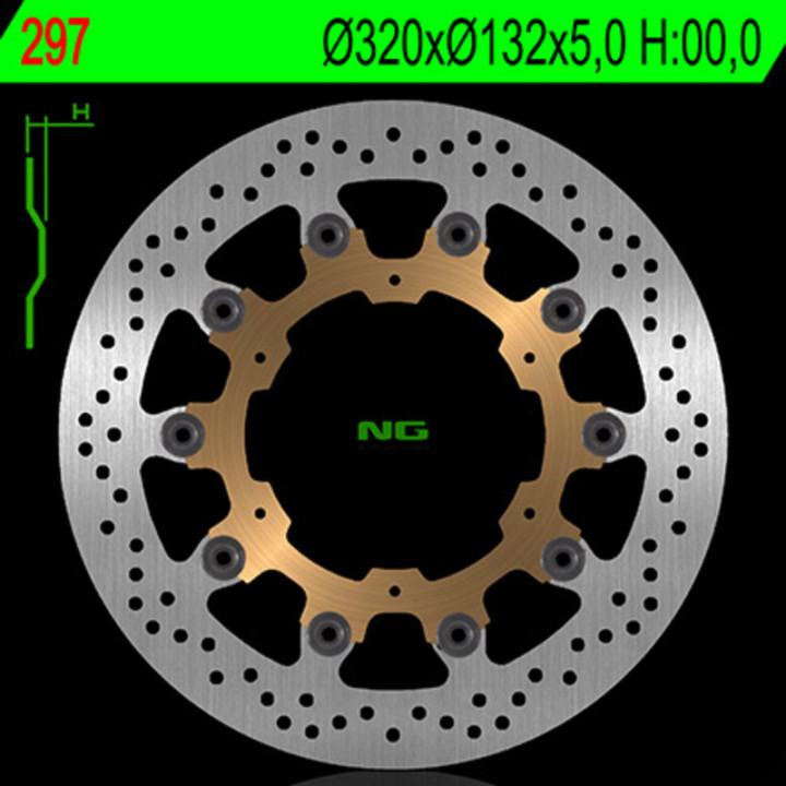 Disque de frein NG BRAKES rond flottant 297 | Oxmoto