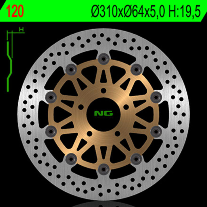 Disque de frein NG BRAKES rond flottant 120 | Oxmoto