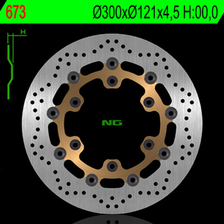 Disque de frein NG BRAKES rond flottant 673 | Oxmoto