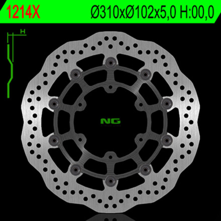 Disque de frein NG BRAKES pétale flottant 1214X | Oxmoto