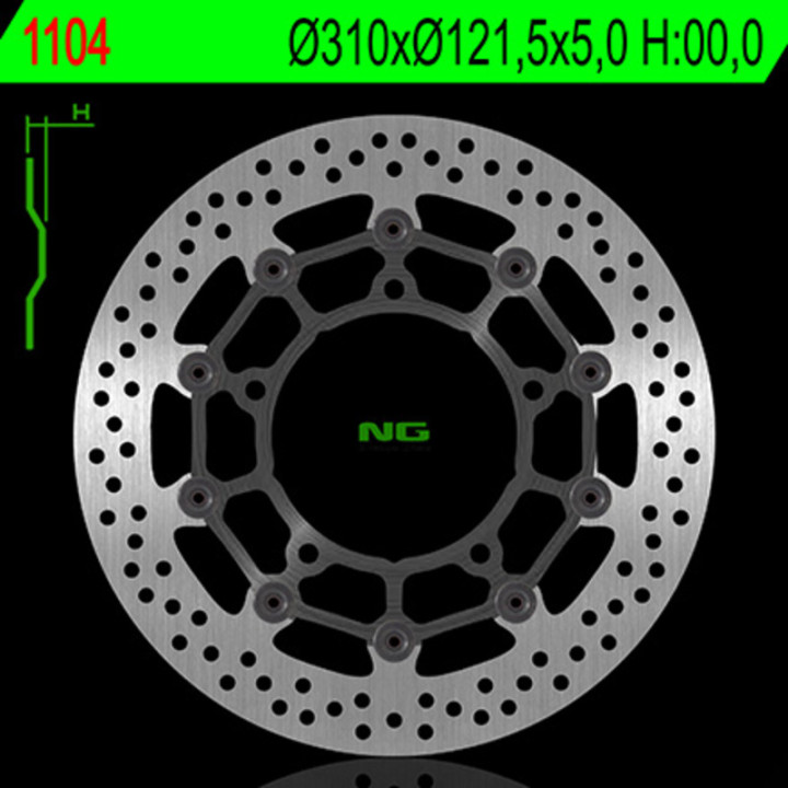 Disque de frein NG BRAKES rond flottant 1104 | Oxmoto