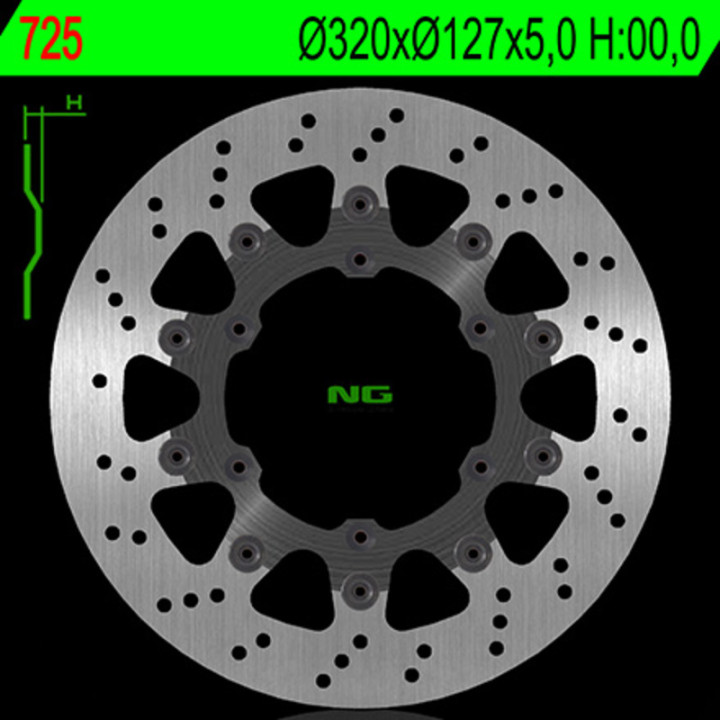 Disque de frein NG BRAKES rond flottant 725 | Oxmoto