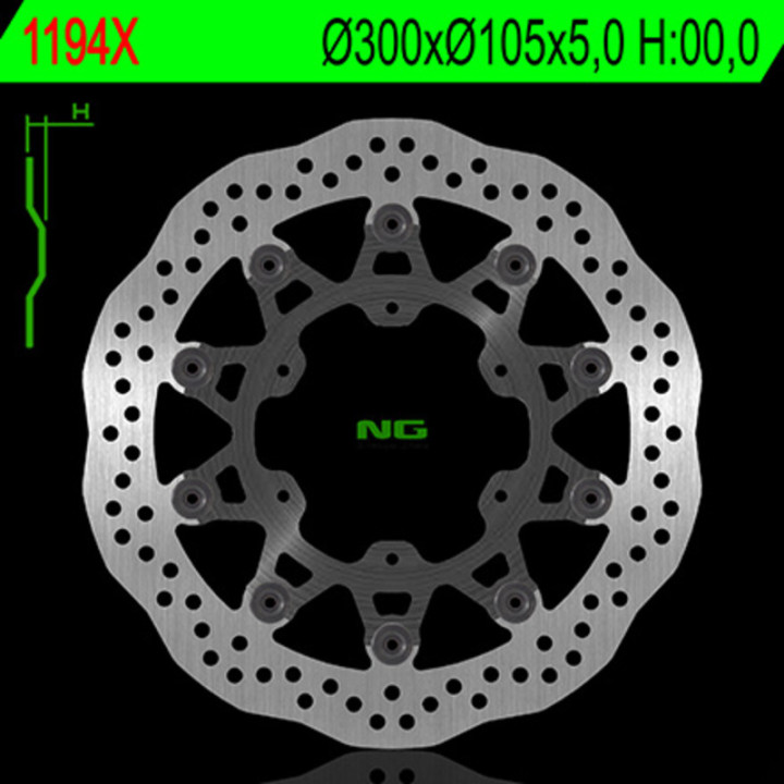 Disque de frein NG BRAKES pétale flottant 1194X | Oxmoto