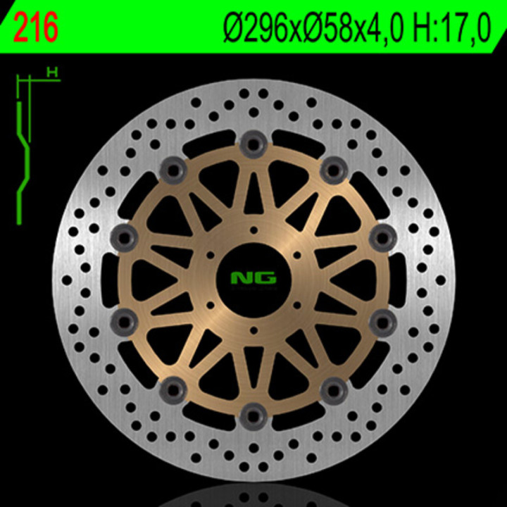Disque de frein NG BRAKES rond flottant 216 | Oxmoto