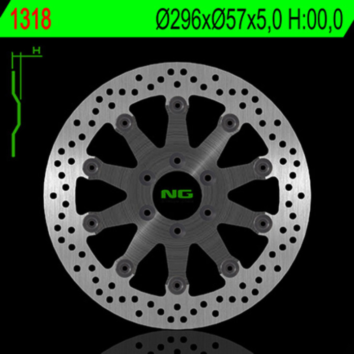 Disque de frein NG BRAKES rond flottant 1318 | Oxmoto