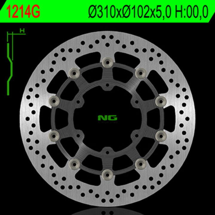 Disque de frein NG BRAKES rond flottant (centre en aluminium )