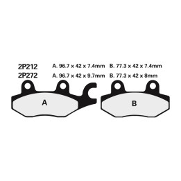 Plaquettes de frein Nissin route semi-métallique - 2P-212NS