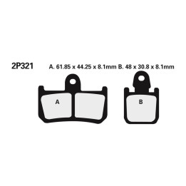 Plaquettes de frein Nissin route /Off-Road métal fritté - 2P-321ST