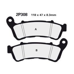 Plaquettes de frein Nissin route semi-métallique - 2P-308NS