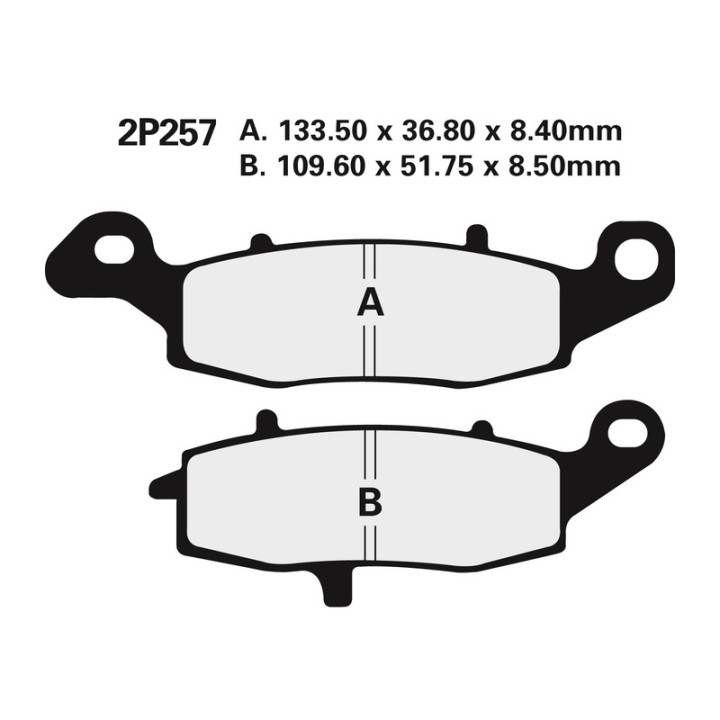 Plaquettes de frein Nissin route semi-métallique - 2P-257NS