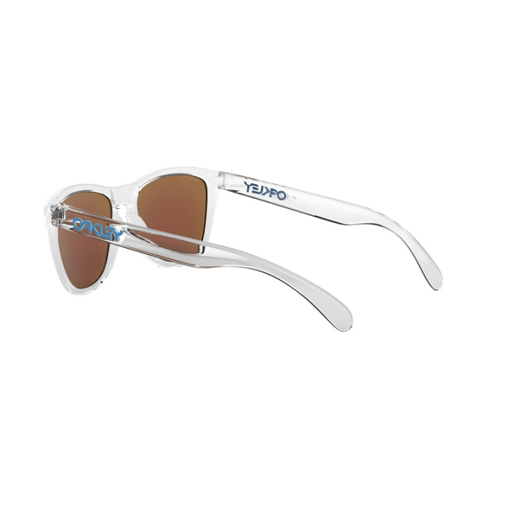 Lunettes de soleil Oakley Frogskins - verres Prizm Sapphire, monture Crystal Clear
