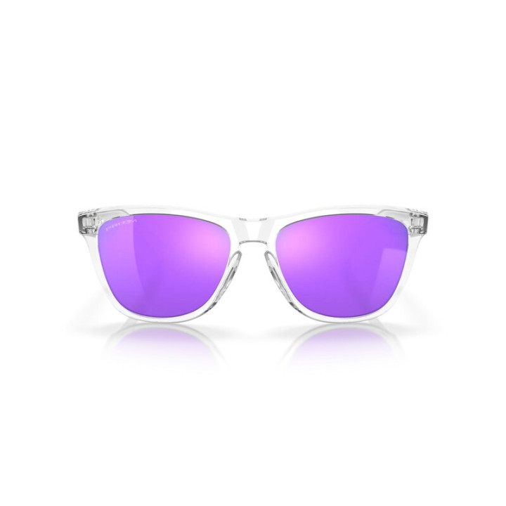 Lunettes de soleil Oakley Frogskins - verres Prizm Violet, monture Polished Clear