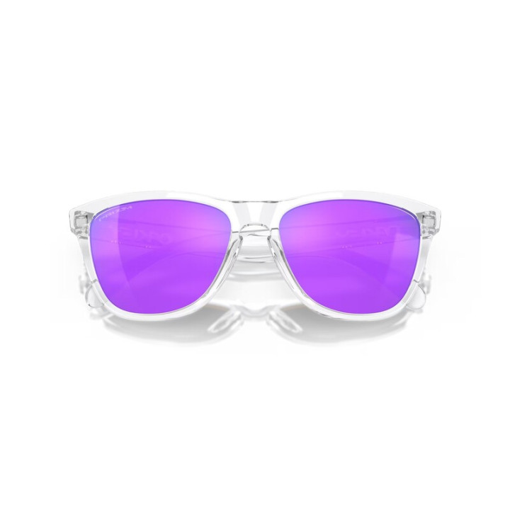 Lunettes de soleil Oakley Frogskins - verres Prizm Violet, monture Polished Clear