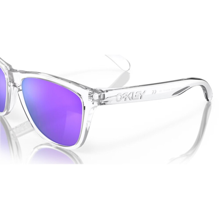 Lunettes de soleil Oakley Frogskins - verres Prizm Violet, monture Polished Clear