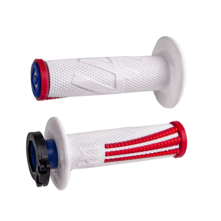 Rêvetements ODI Emig Pro V2 Lock-On - blanc/rouge | Oxmoto