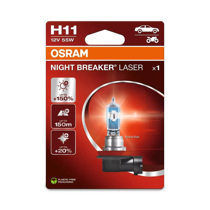 Ampoule OSRAM Night Breaker Laser H11 12V/55W - X1 | Oxmoto