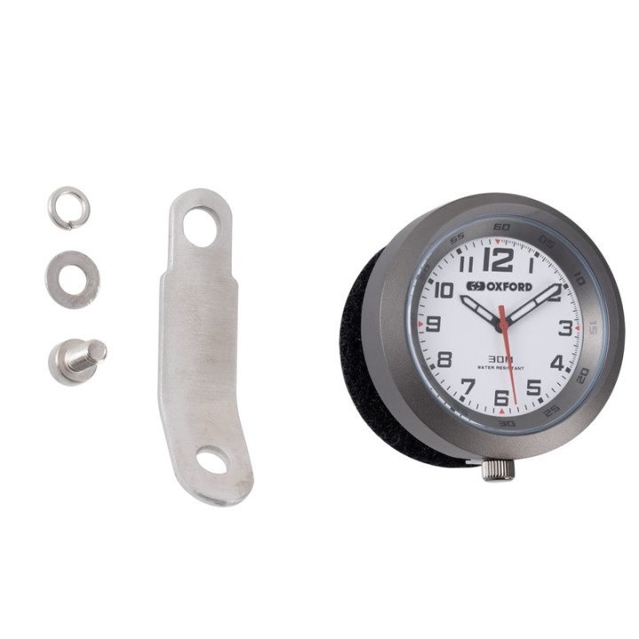 Horloge analogue Oxford cadre titane/fond blanc | Oxmoto
