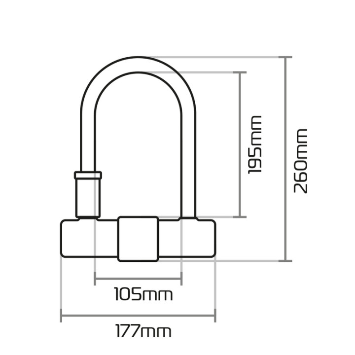Antivol U Oxford Magnum avec support - 177x260mm - homologué ART4 / Sold Secure Gold / FG SBSC
