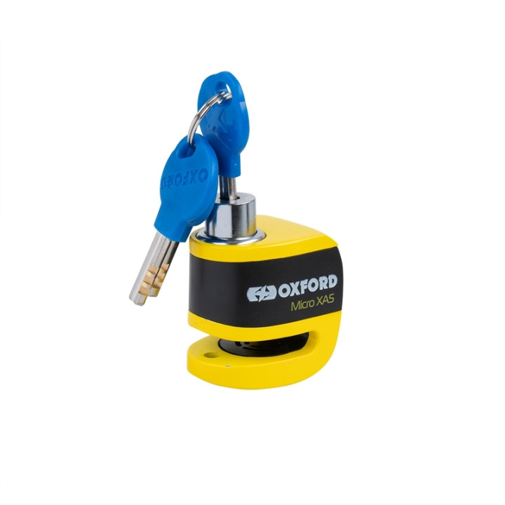 Bloque-disque Oxford XA5 Alarm - jaune & noir | Oxmoto