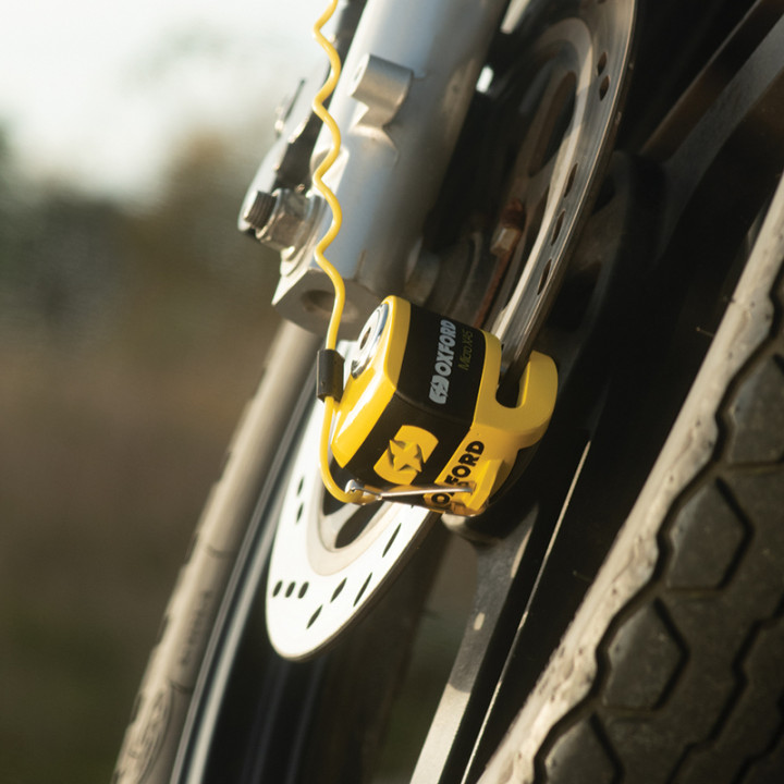Bloque-disque Oxford XA5 Alarm - jaune & noir | Oxmoto