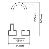 Antivol U Oxford Magnum avec support - 177x340mm - homologué ART4 / Sold Secure Gold / FG SBSC