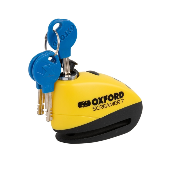 Bloque-disque Oxford Screamer 7 - Ø7mm jaune/noir | Oxmoto