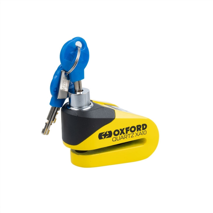 Bloque-disque alarme Oxford XA10 - Ø10mm jaune/noir | Oxmoto