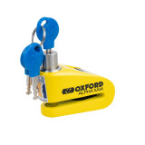 Bloque disque alarme Oxford Alpha XA14 Ø14mm inox noir/jaune - Classe SRA / ART4 / Sold Secure Gold