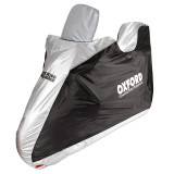 Housse de protection intérieur / extérieur Oxford Aquatex noir/argent - scooter - avec Top case et bulle haute