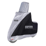 Housse de protection intérieur / extérieur Oxford Aquatex noir/argent - scooter - avec bulle haute