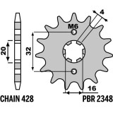 Pignon PBR acier standard - 428 2348 14 18NC | Oxmoto