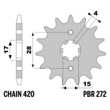 Pignon PBR acier standard - 420 272 14 18NC | Oxmoto