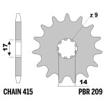 Pignon PBR acier standard - 415 209 13 18NC | Oxmoto