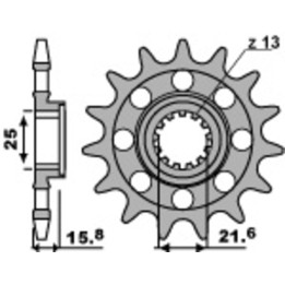 Pignon PBR acier standard - 520 2093M 14 18N | Oxmoto
