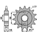 Pignon PBR acier standard - 520 2128 13 18NC | Oxmoto