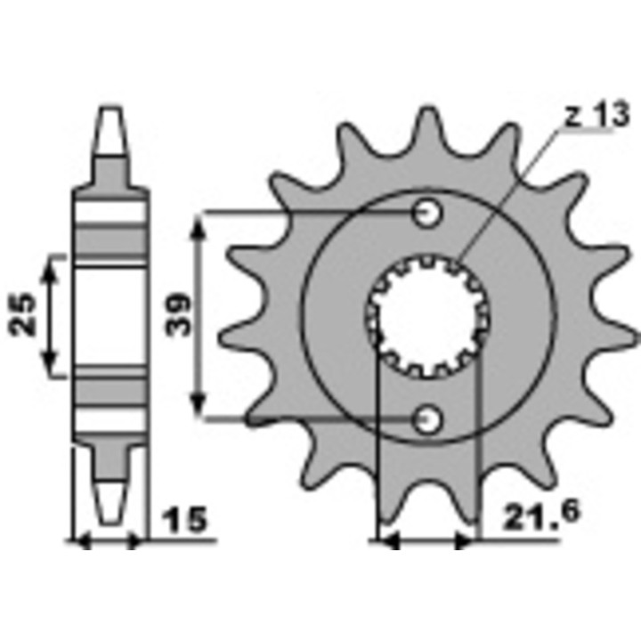 Pignon PBR acier standard - 520 2128 13 18NC | Oxmoto