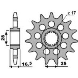 Pignon PBR acier standard - 525 2309 17 18NC | Oxmoto