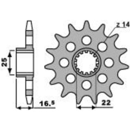 Pignon PBR acier standard - 520 2171 14 18NC | Oxmoto