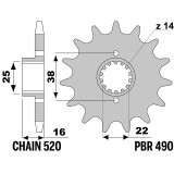 Pignon PBR acier standard - 520 490 14 18NC | Oxmoto