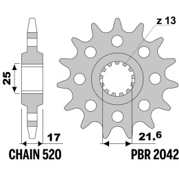 Pignon PBR acier standard - 520 2042 15 18NC | Oxmoto